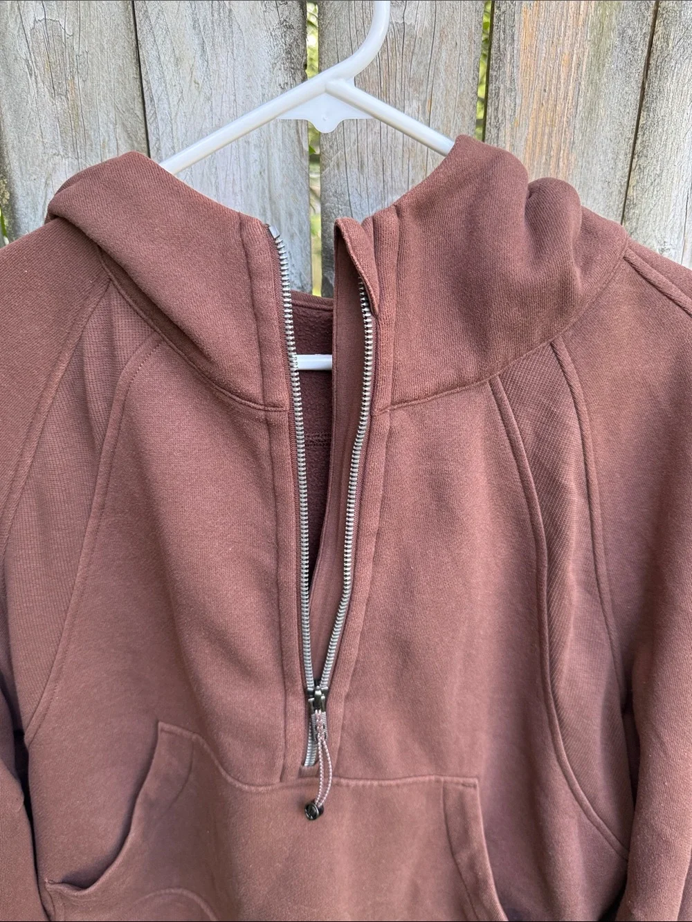 Lululemon Scuba Oversized Half-Zip Hoodie Roasted Brown W3DM4S *flaw* M/L